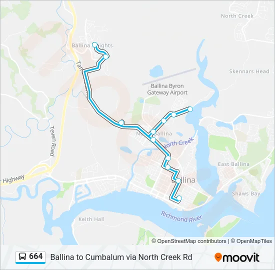 664 Bus Line Map