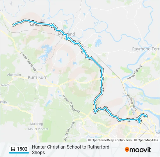1502 Bus Line Map