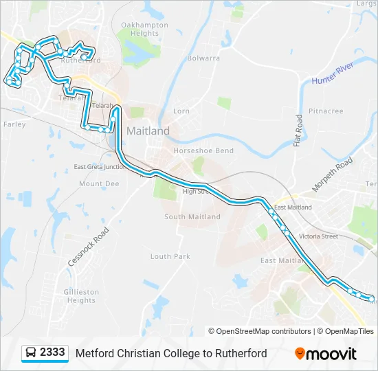 2333 Postcode Map 2333 Route: Schedules, Stops & Maps - Rutherford (Updated)