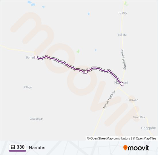 330 Route: Schedules, Stops & Maps - Narrabri (Updated)