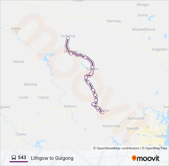 543 Bus Line Map