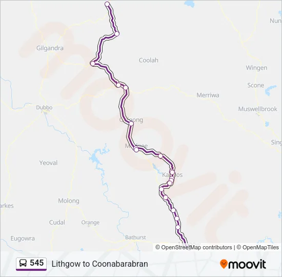 545 Bus Line Map