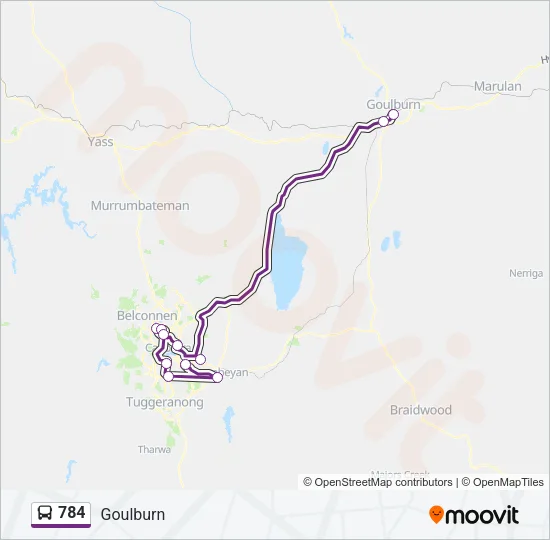 784 Bus Line Map