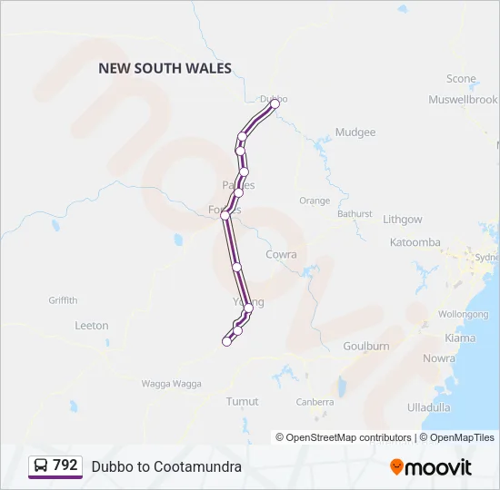 792 Bus Line Map