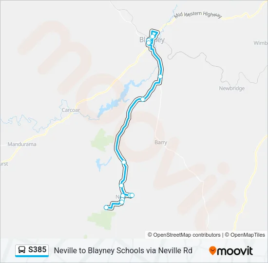 S385 Bus Line Map