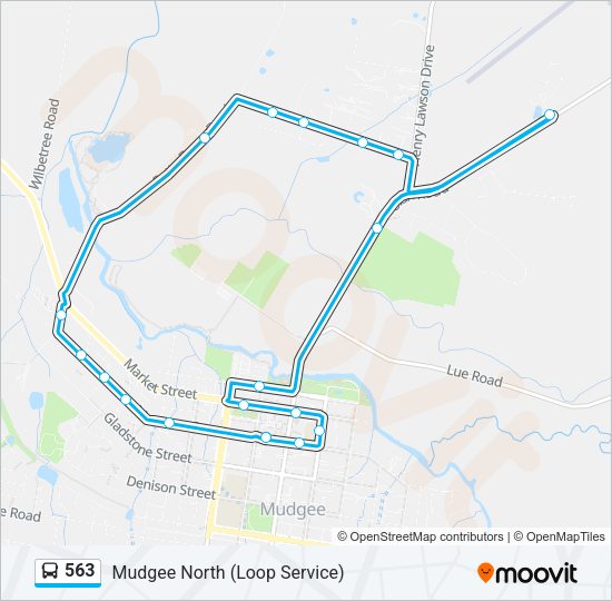 563 Route: Schedules, Stops & Maps - Mudgee North Loop (Updated)