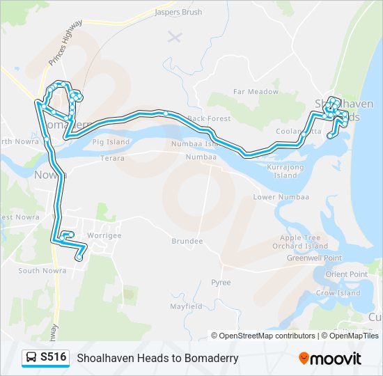 s516 Route: Schedules, Stops & Maps - Shoalhaven Heads (Updated)