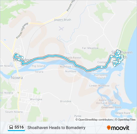 Línea s516: horarios, paradas y mapas - Bomaderry PS (Actualizado)