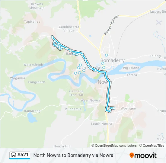 S521 Bus Line Map