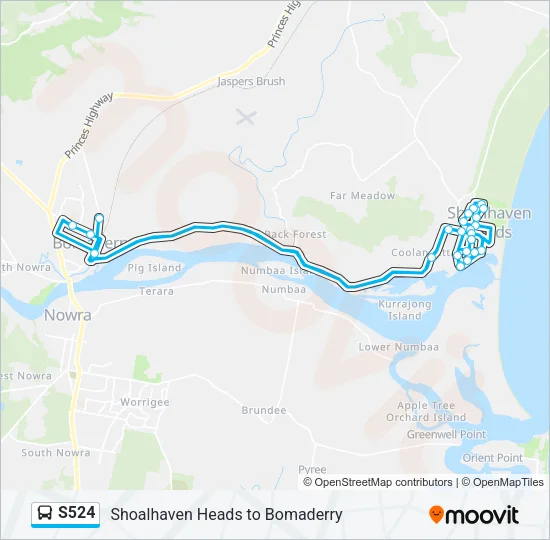 S524 Bus Line Map