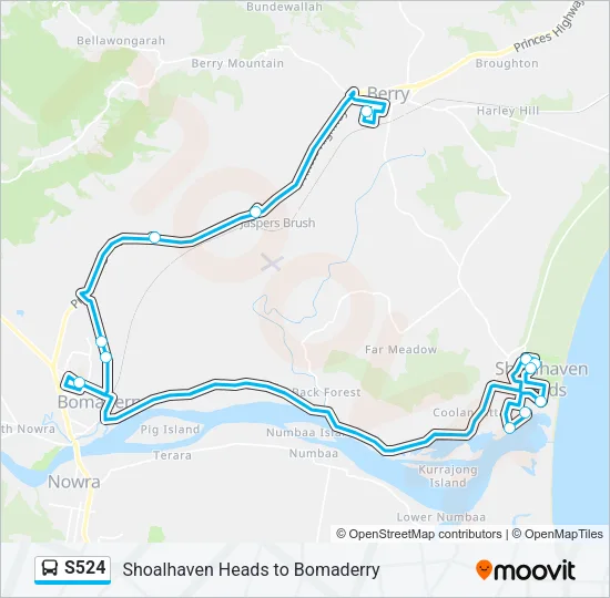 S524 Bus Line Map