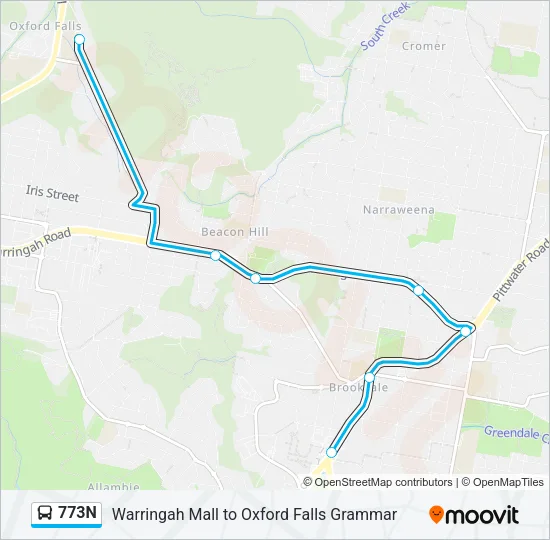 773N Bus Line Map
