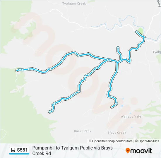 S551 Bus Line Map
