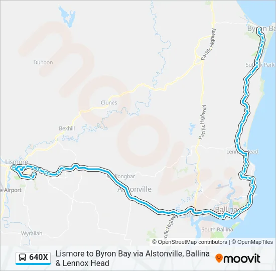 640X Bus Line Map