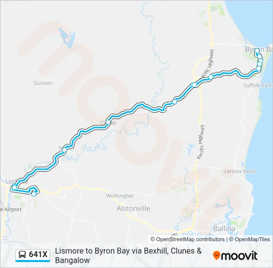641X Bus Line Map