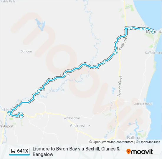 641X Bus Line Map