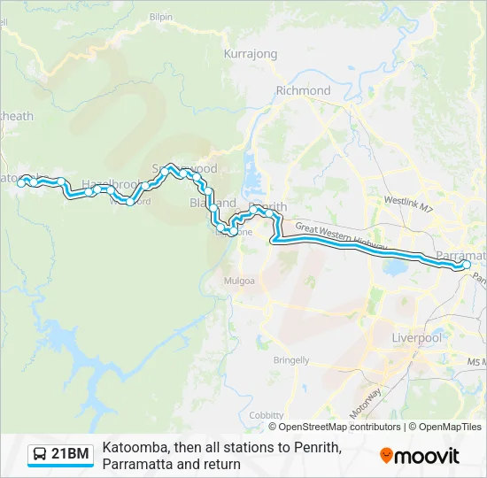 21BM Bus Line Map