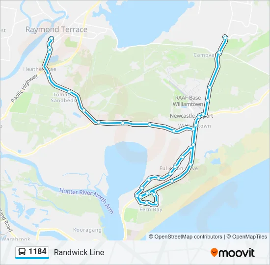 1184 Bus Line Map