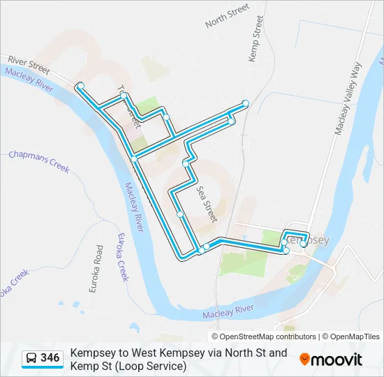 346 Bus Line Map