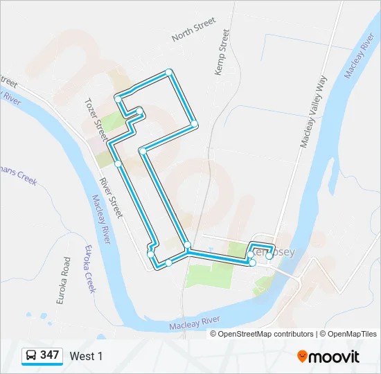 347 Bus Line Map