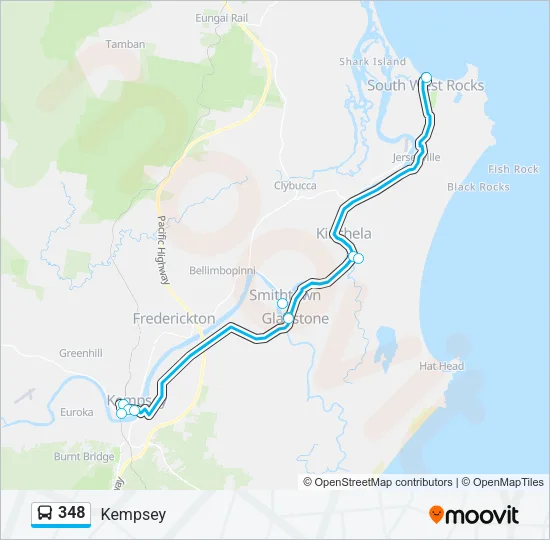 348 Bus Line Map