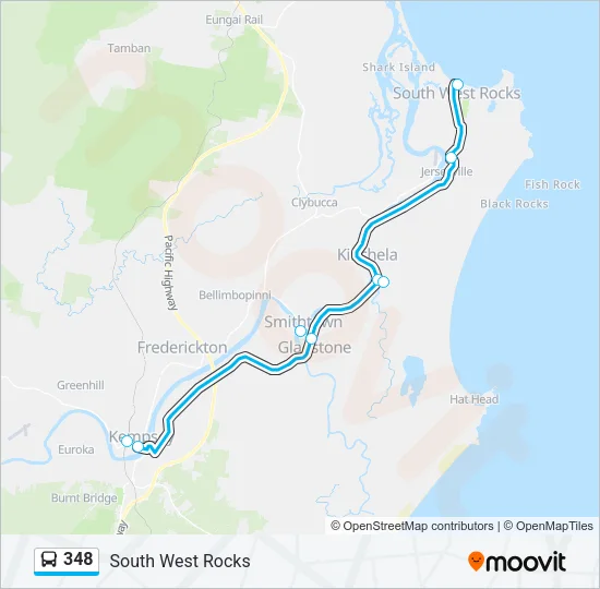 348 Bus Line Map