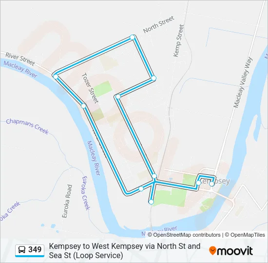 349 Bus Line Map