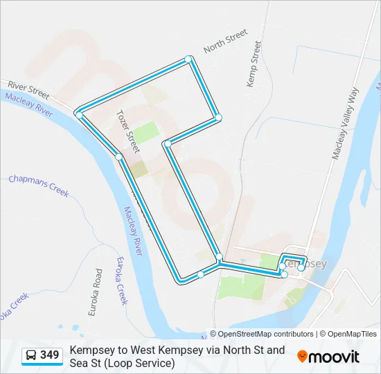 349 Bus Line Map