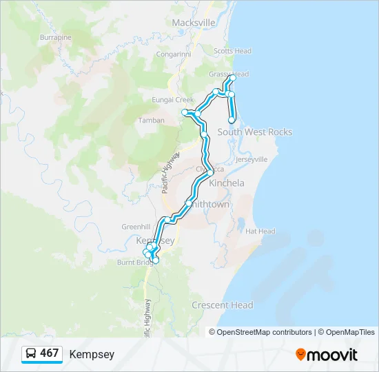 467 Bus Line Map