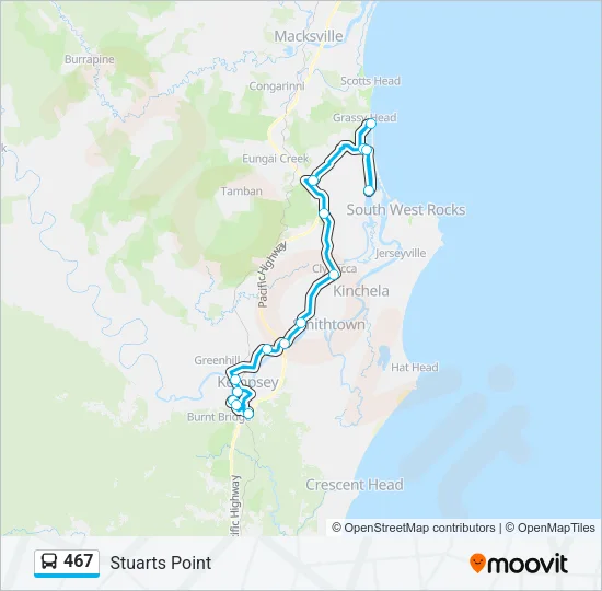 467 Bus Line Map