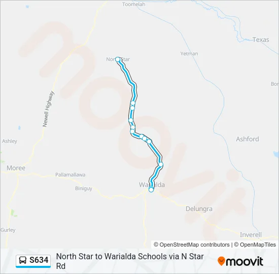 S634 Bus Line Map