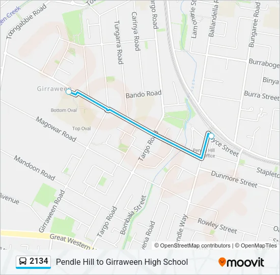2134 Bus Line Map
