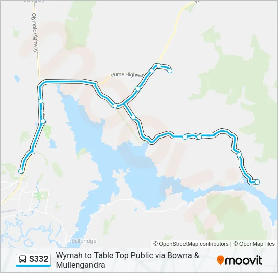 S332 Bus Line Map
