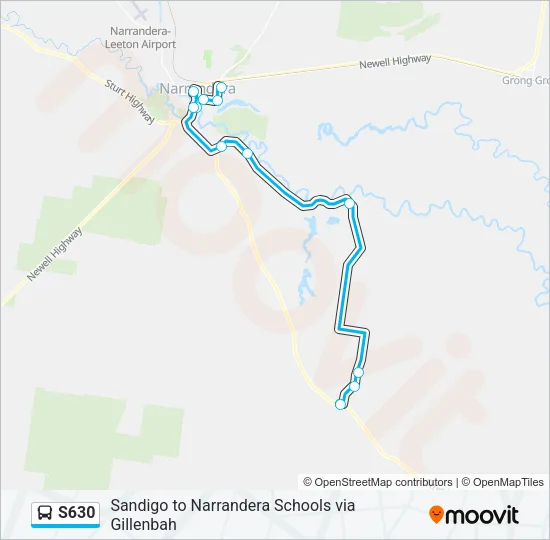 S630 Bus Line Map
