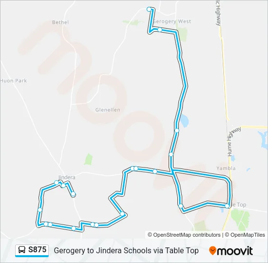 S875 Bus Line Map