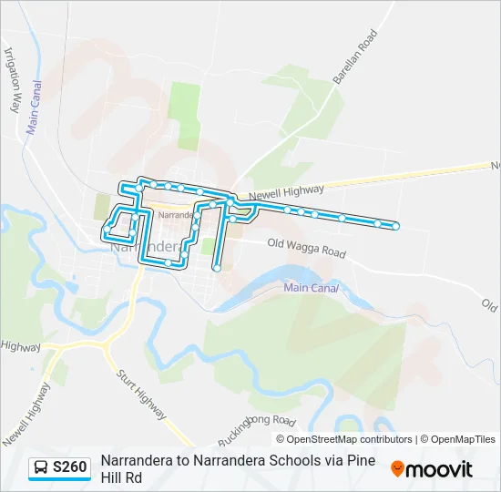 S260 Bus Line Map
