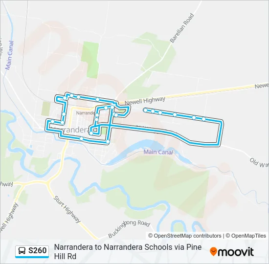 S260 Bus Line Map