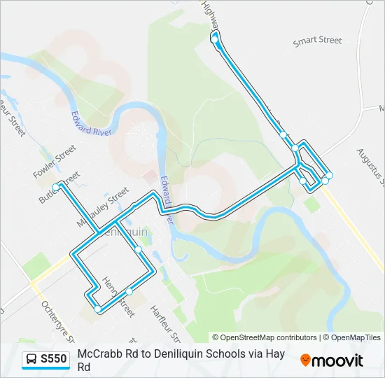 S550 Bus Line Map