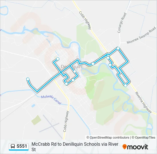S551 Bus Line Map