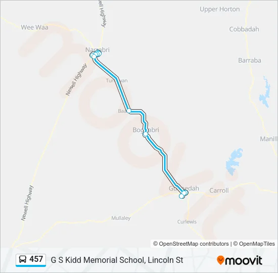 457 Bus Line Map