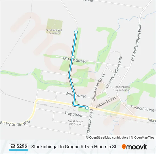 S296 Bus Line Map