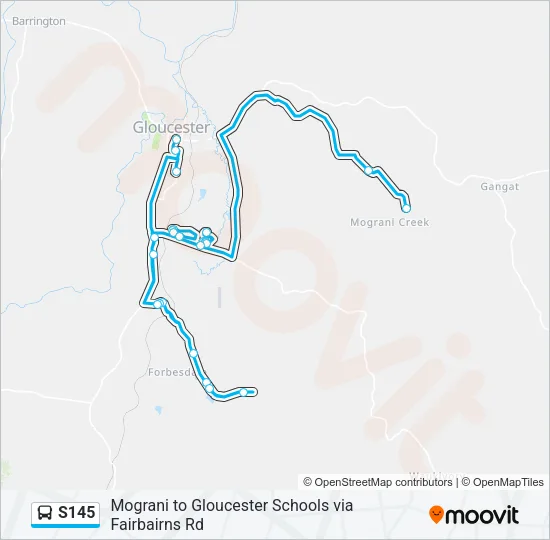 S145 Bus Line Map