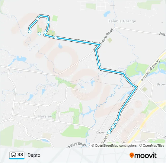 38 Bus Line Map
