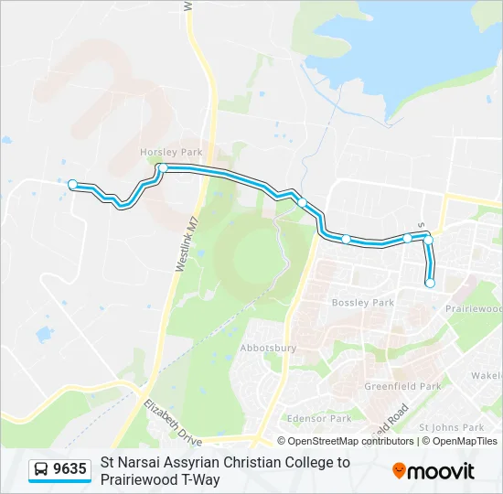 9635 Bus Line Map