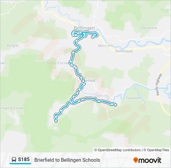 Mapa de S185 de autobús
