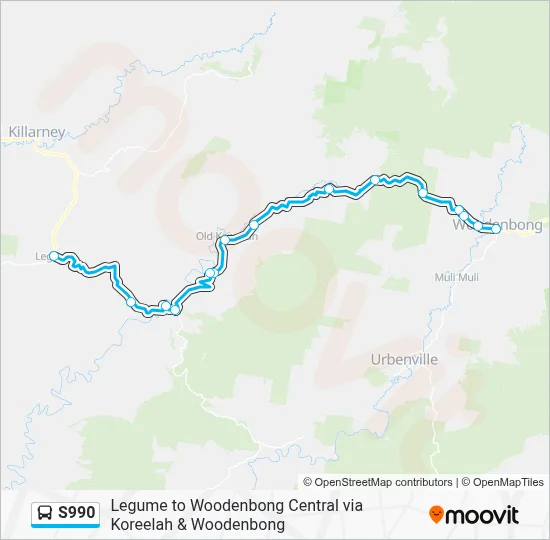 Mapa de S990 de autobús