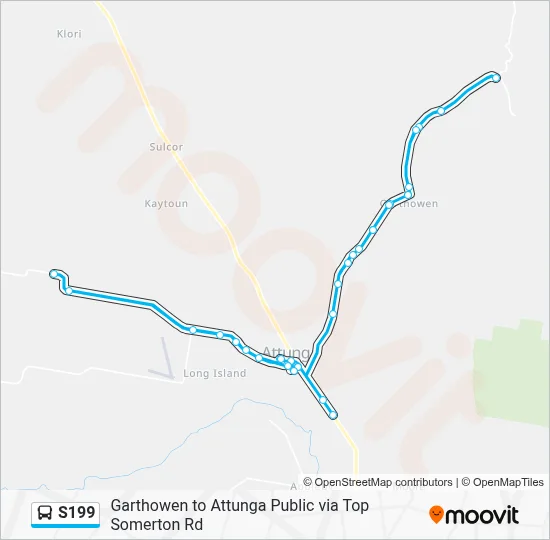 Mapa de S199 de autobús