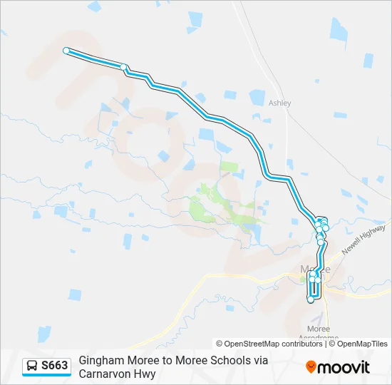 Mapa de S663 de autobús
