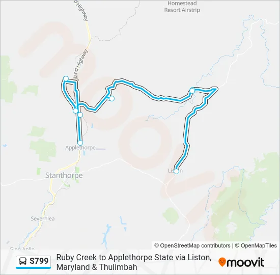Mapa de S799 de autobús