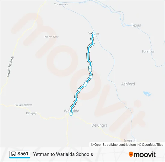 Mapa de S561 de autobús
